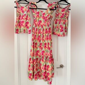 MOMMY + ME dresses!! 100% cotton women XS NWT+ child 2T+3T $45 for all 3!